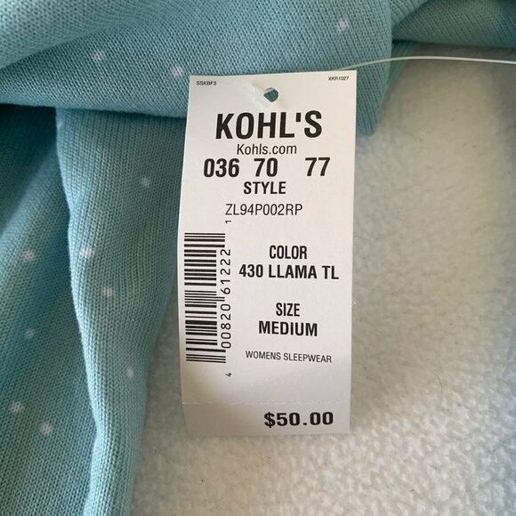 Lauren Conrad Intimates Llama Medium Blue Holiday Pullover Pajama Top Soft - Picture 6 of 8